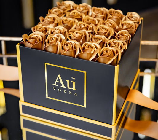 AU VODKA GOLD ROSES GIFT BOX