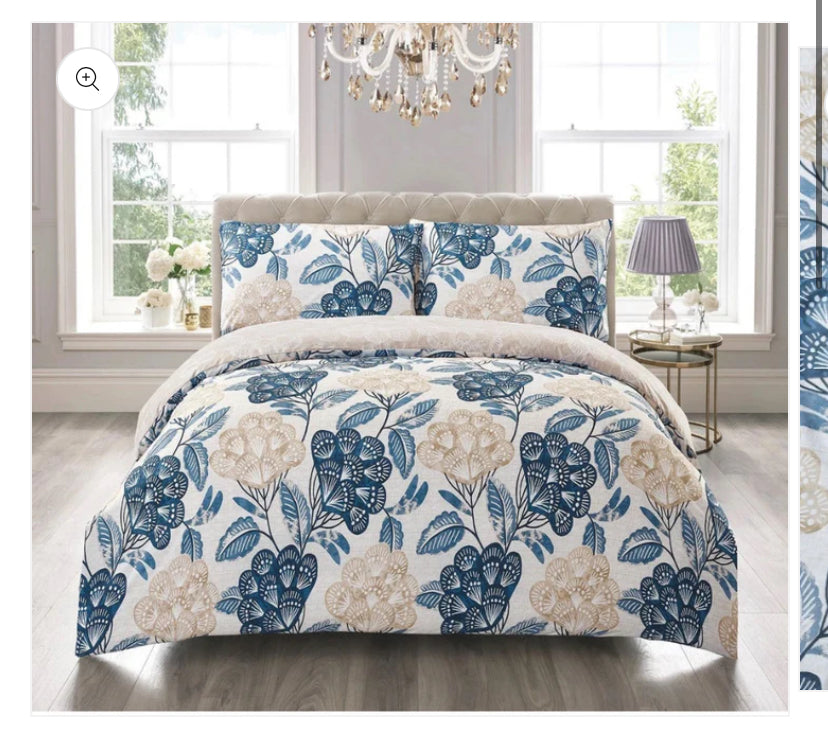 3 PC Floral Duvet Quilt Cover Set With Pillowcases Soft Bedding Multi Colors
