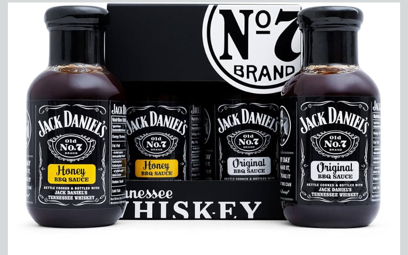 Jack Daniels BBQ Sauce Gift Set, 1x Honey, 1x Original BBQ Sauce Tennessee Whiskey, Jack Daniels Gifts for Men