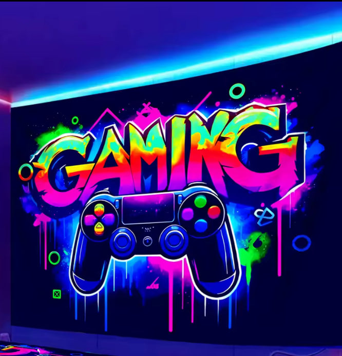 Gaming Neon Tapestry