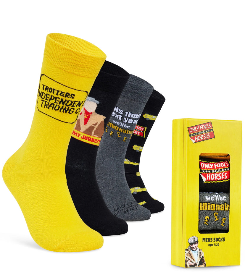 Only Fools and Horses Mens Socks 4 Pack Multipack Comfy Soft Accessories Gift