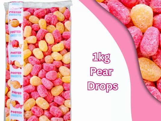 1KG Pear Drops – Traditional Fruity Boiled Sweets | Classic Retro British Candy Bulk Bag