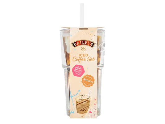 Iced Coffee Gift Set - Coffee x2 1.8 g, Branded Glass & Drinking Straw - Complete Kit for Indulgent Drinks - Perfect Secret Santa, Stocking Filler Gifts Him & Her, Birthday & Christmas