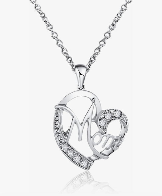 New Mum Necklace, Silver Love Heart Necklaces with Cubic Zirconia, Mothers Day Gifts from Daughter Best Mothers Day Presents for Your Mum, Daughter Love