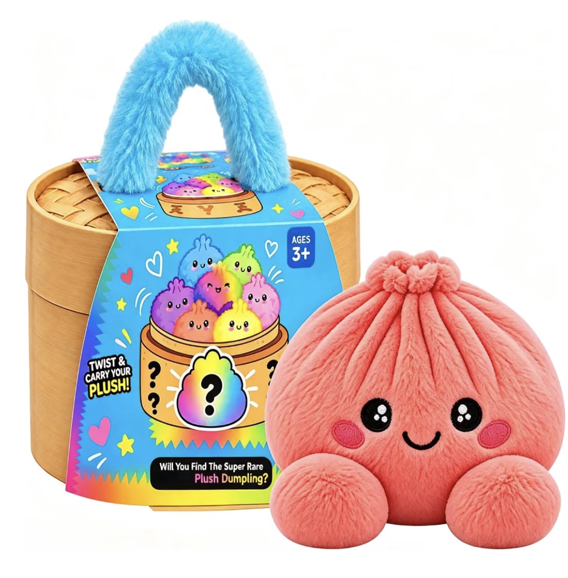 Plush Dumpling Mystery Squishy Bao Bun with Steamer Blind