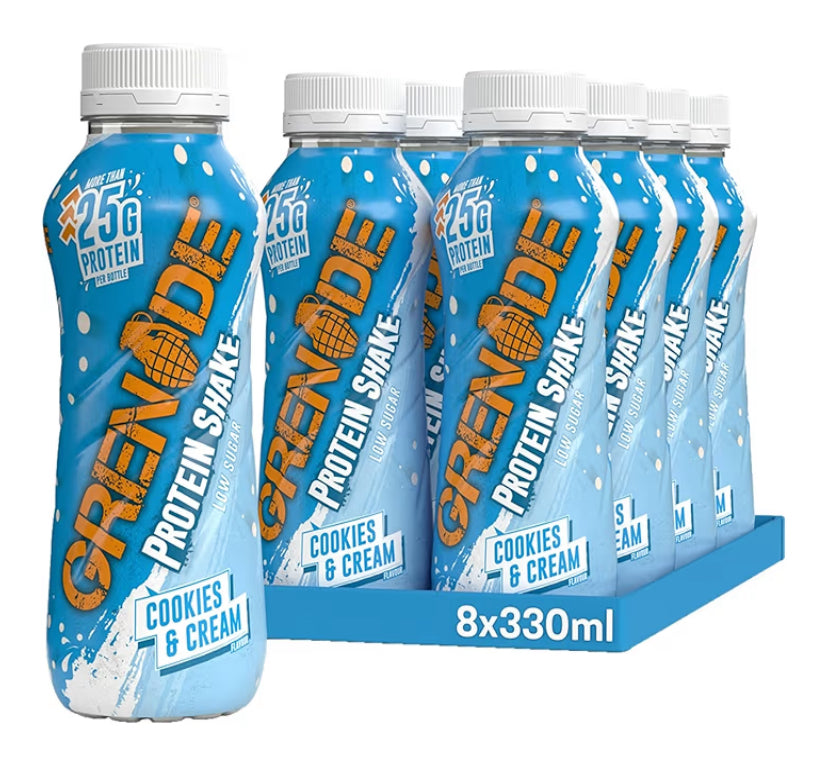 Grenade Cookies & Cream High Protein Shake, 8 x 330 ml