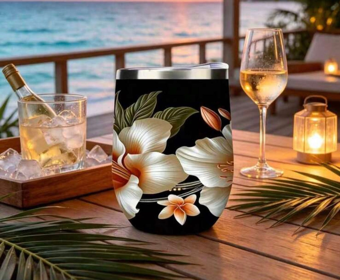 1pc 12oz Stainless Steel Insulated Tumbler Cup With Floral Cat Pattern