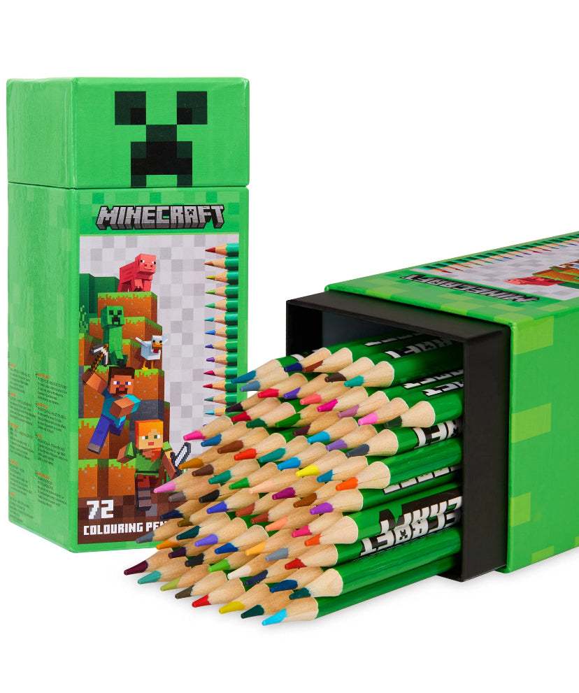 Minecraft Kids 72 Colouring Pencils Drawing Painting Art Set