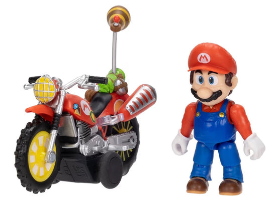 The Super Mario Galaxy Movie Luigi with Motorcycle 2.5" / 6.35cm Action Figure, Officially Licensed by Jakks Pacific, 9 Points of Articulation, Detailed Design, Pull Back and Watch Him Go! For 3+