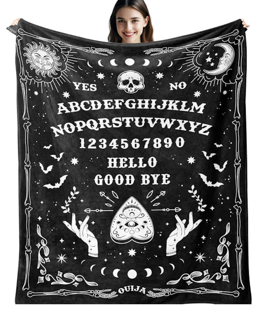 Vegas Ouija Board Blanket 150x130CM, Gothic Witchy Birthday Gifts for Women/Men, Gothic/Witchy Gifts,