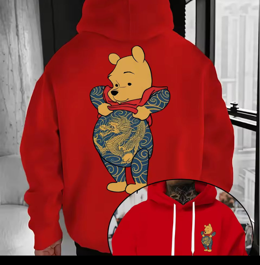 Disney Winnie The Pooh Hoodies Fashion Oversized Streetwear