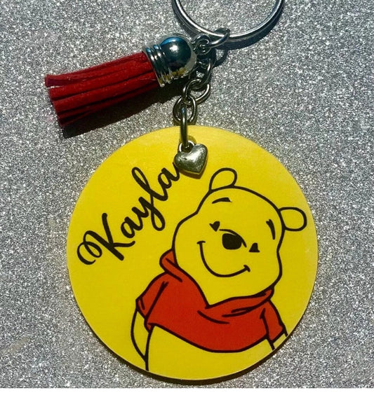 Bear inspired personalised keyring. Handmade novelty gift!
