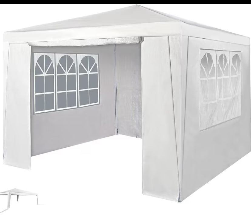 Event Gazebo with 4 Side Panels, Outdoor Waterproof Party Tent Marquee with Coated Steel Frame (3x3M)