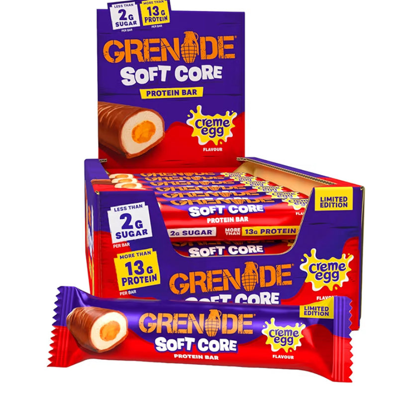 Grenade Limited Edition Creme Egg Flavour Soft Core Protein Bar - High Protein, Low Sugar, 18 x 45 g