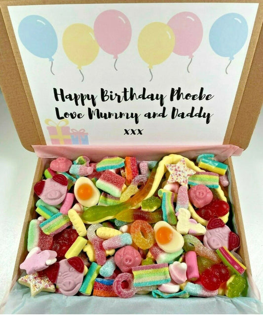 HAPPY BIRTHDAY Sweet Box Personalised Gift Pick N Mix Customised Candy