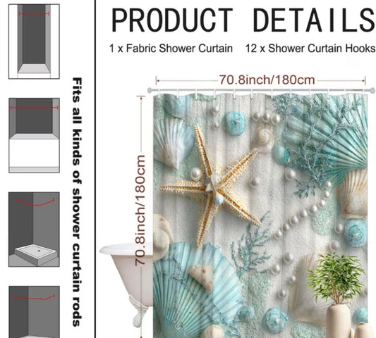 Shell shower curtain