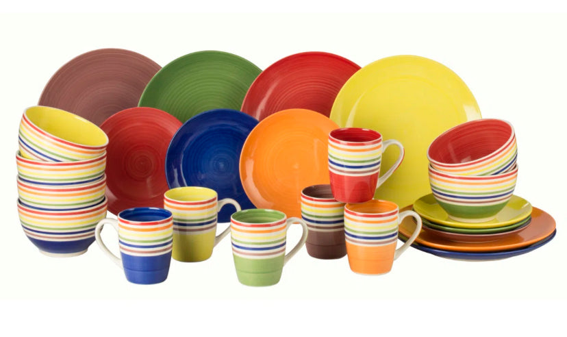 24pc Rainbow dinner Set