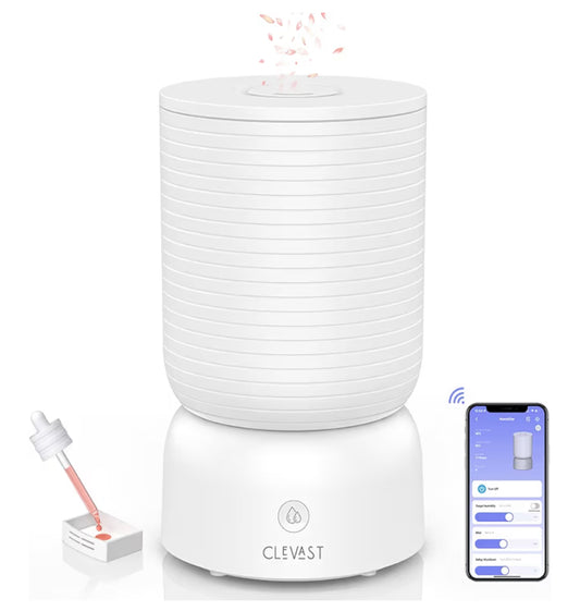 Humidifier for Bedroom, 3L Humidifier for Large Room, 360° Rotatable 24H Last, APP Control, Work with Alexa, Quiet Air Humidifiers for Baby Nursery & Plants