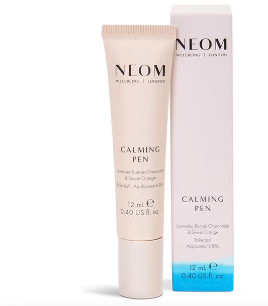 Neom Calming Pen, 12ml | Lavender, Chamomile & Orange Aromatherapy Pulse Point Roller Ball | De-Stress on The go | 100% Natural Essential Oils | Vegan