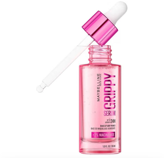 Maybelline New York Grippy Serum Makeup Primer, Glides On Like A Serum, Up To 24H Wear, Instantly Plumps & Hydrates Skin, +2% Niacinamide, Water-Based Formula, Suitable For All Skin Types (30ml)