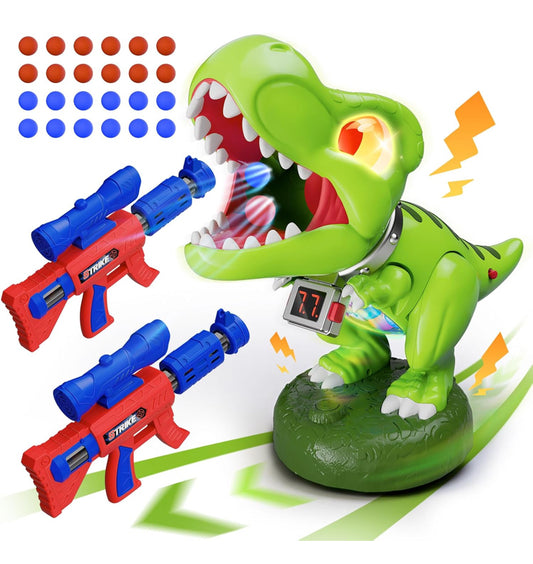 Toys Games, 2 Pack Air Pump Guns with Scope, Balls, Roaring, Dino Eye & Belly Glow, Score Counter, Kids Toys Boys Gifts Ages 3 4 5 6 7 8 9 10 11