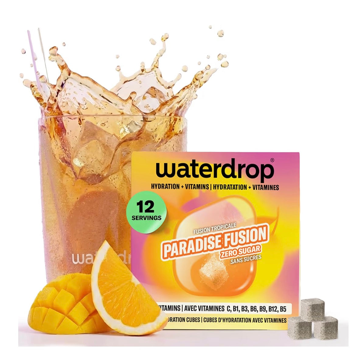 waterdrop® Wildberry Fusion Hydration Tablets - 12 Sugar Free Water Flavouring Cubes