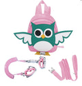 Toddler Safety Harness Backpack with Rein Baby Walking Leash Anti-Lost Safety Wrist Cuff with Lock 1.5m Children Walking Backpack-Owl-Pink