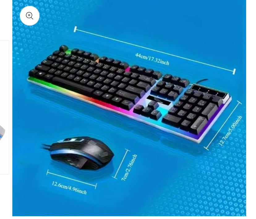Gaming Keyboard Mouse Set Rainbow LED Wired USB For PC Laptop PS4 Xbox One 360UK