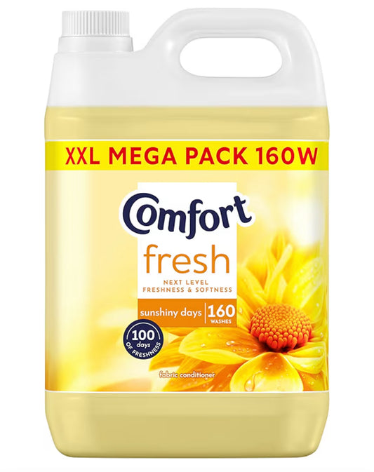 Comfort Fresh Sunshiny Days Fabric Conditioner Softener with Motion-Activated Fragrance Technology 100 Days of Freshness 160 washes (4.8 L)