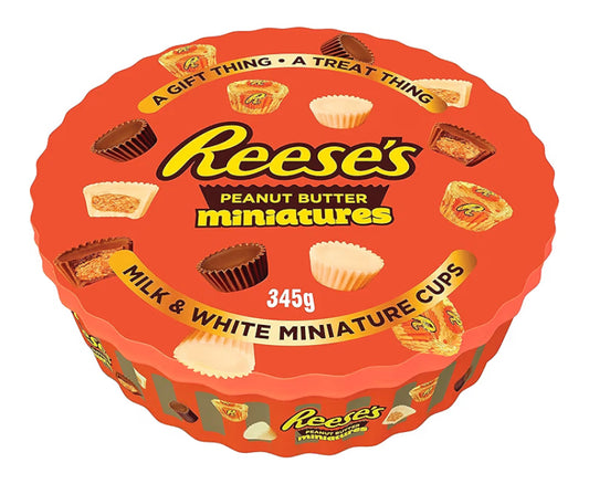 Milk Chocolate and Peanut Butter Cups Minis selection tin, 345g