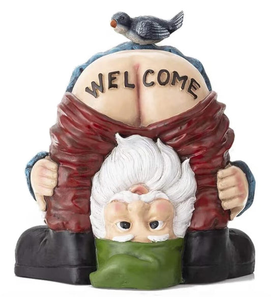 Welcome Garden Gnomes Ornaments-Garden Gnome Statue,Funny Waterproof Resin Dwarf Craft for Lawn Ornaments, Indoor or Outdoor Decorations