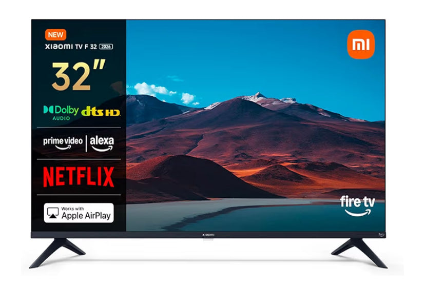 XIAOMI TV F 32, 32 Inch (81 cm), HD, Smart TV, Fire TV, Dolby Audio™, DTS Virtual:X, DTS-HD, Alexa Voice Control, Works with Apple AirPlay
