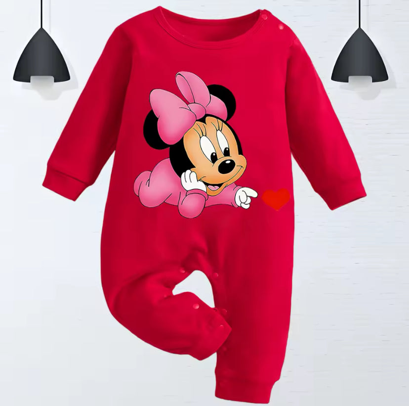 0-9M Newborn baby girl cotton jumpsuit