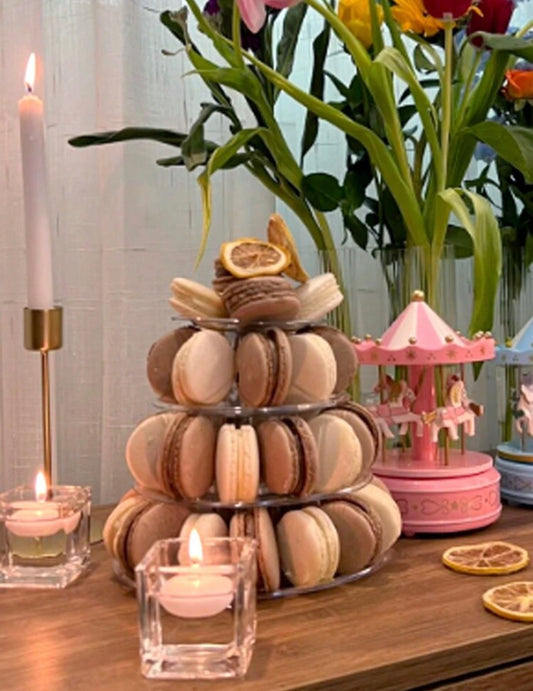 4-Layer Round Transparent Macaron Dessert Display Rack, Suitable For Afternoon Tea