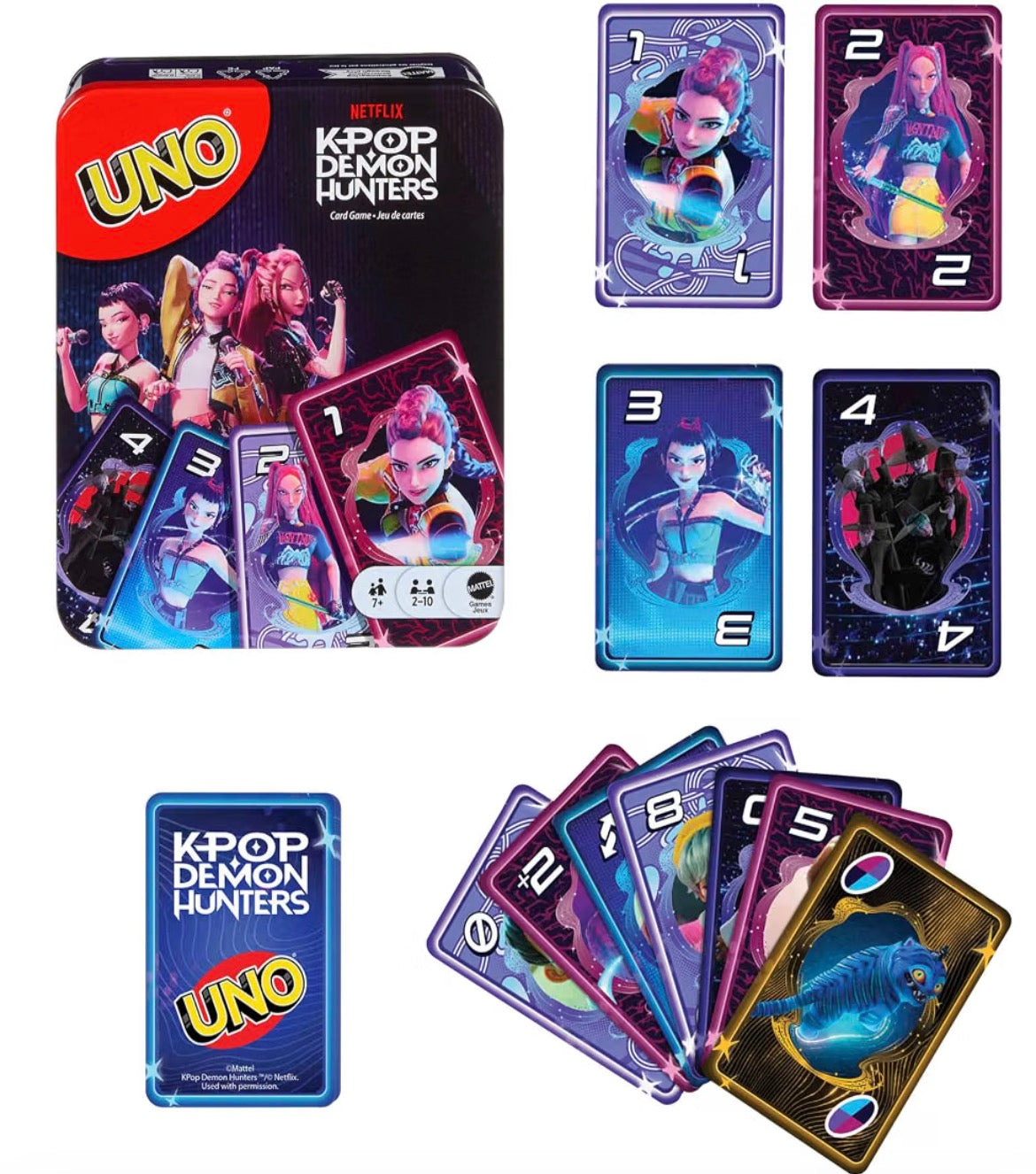 Mattel Games UNO Netflix KPop Demon Hunters Card Game Card Game
Movie-Inspired Deck with Special Golden Honmoon Rule, For Kids, Teens & Family Nights