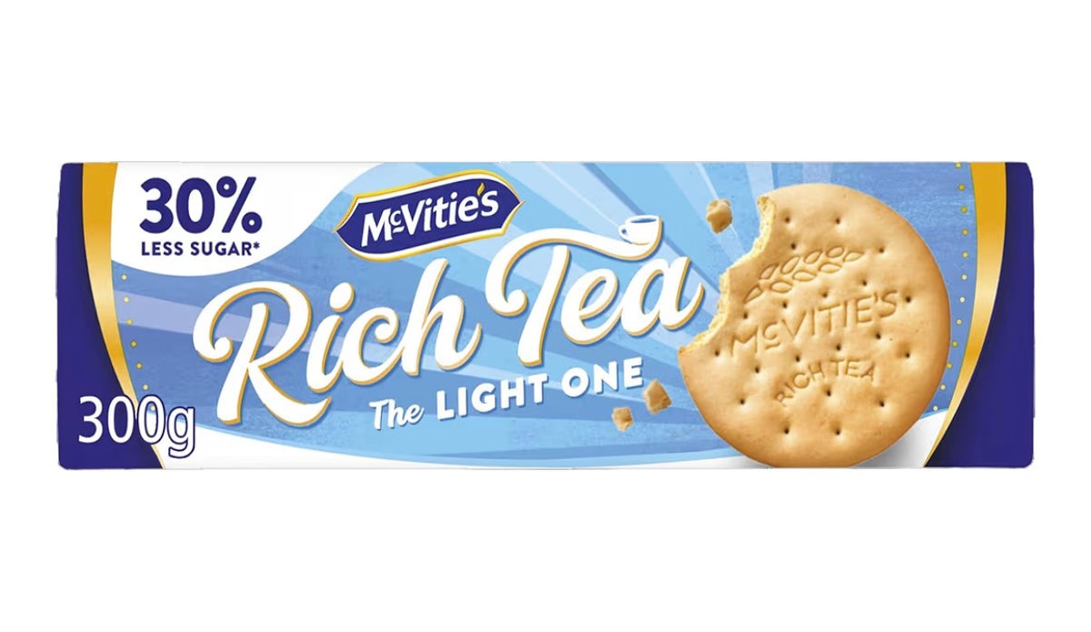 McVitie's Rich Tea Biscuits, The Light One, 30% Less Sugar, 300 g (Pack of 1)