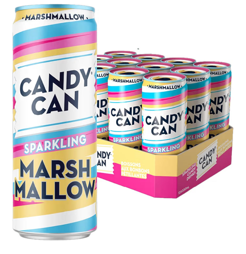 Candy Can, Pac Man Cherry Candy, Fizzy Drink, Nostalgic American Soda Flavours, Low Calorie, Sparkling Pop Cans (330ml x 12 Pack)