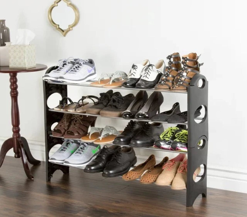 4Tier Stackable Shoe Storage Rack Stand Shelf Stand Holder Space Saving Rack New