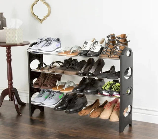 4Tier Stackable Shoe Storage Rack Stand Shelf Stand Holder Space Saving Rack New