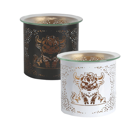 Aroma Metal Highland Cow Silhouette Wax Melt Burner/Candle Holder Various