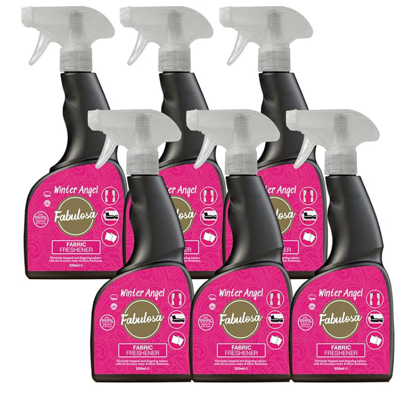 Fabulosa Multi Purpose Room and Fabric Antibacterial Disinfectant and Sanitising Cleaning Spray, 350ml, 6 Pack, Winter Angel