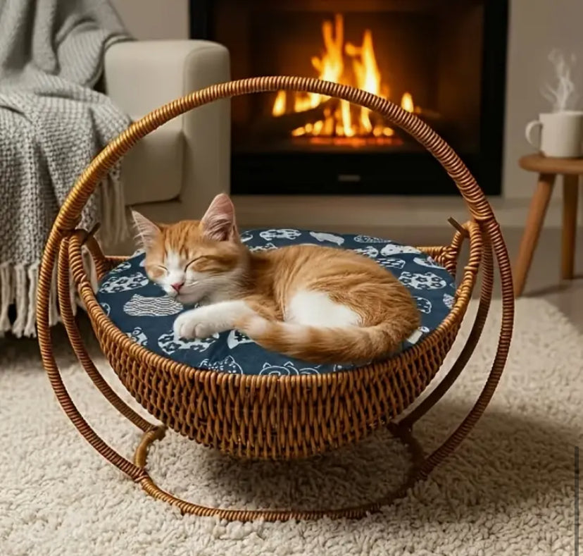 Hand-woven Pet Hammock Cat Bed Mat | Breathable Universal Inner Pad