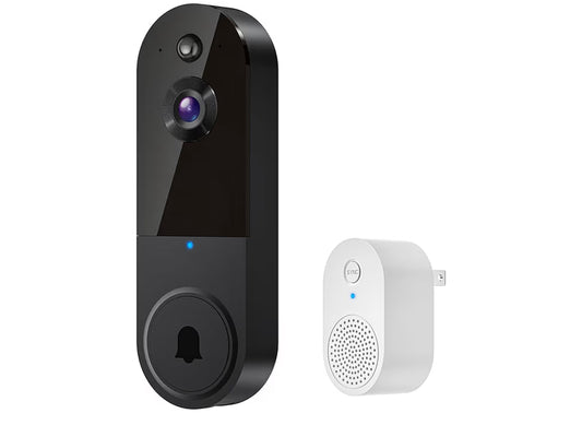 Kement Wireless Smart Video Doorbell with AI Human Detection, Live View, Night Vision, 2-Way Audio, Doorbell Receiver, 2.4G WiFi, Cloud Storage (Sold Separately) for Indoor/Outdoor Surveillance