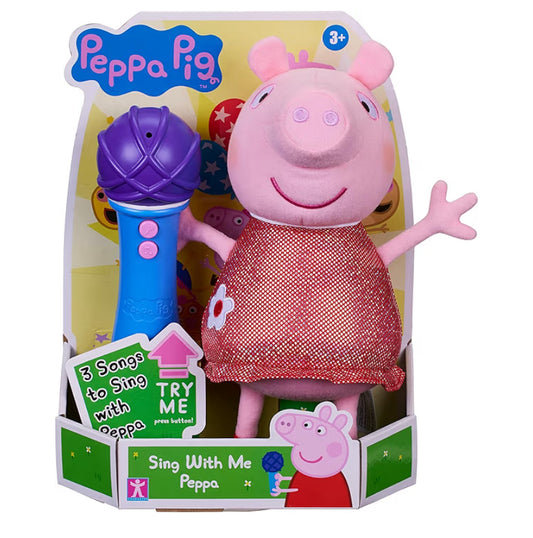 Peppa Pig, Sing With Me Peppa, Interactive Feature Plush, Musical Soft Toy with Microphone, Toys, Gift for Preschoolers