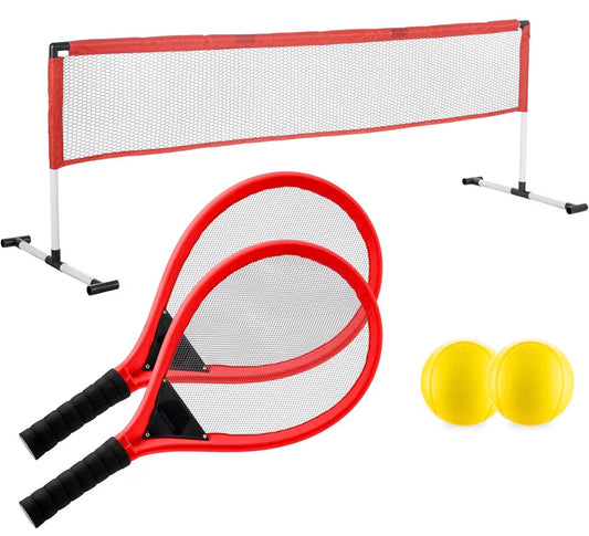 Kids Tennis Set Incudes 2 Rackets, 2 Balls and Net, Easy Assemble, Outdoor Sports Game for Kids