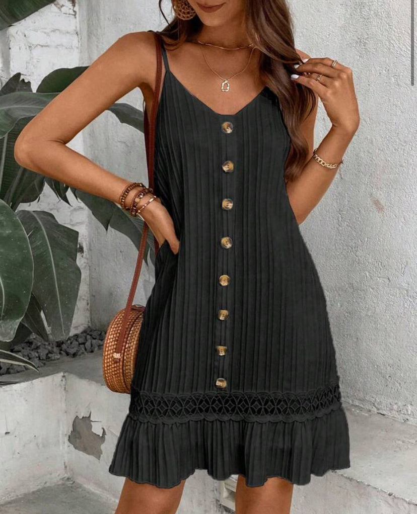Ladies' Lace Spliced Cami Dress Vacation Beach Outfits Women