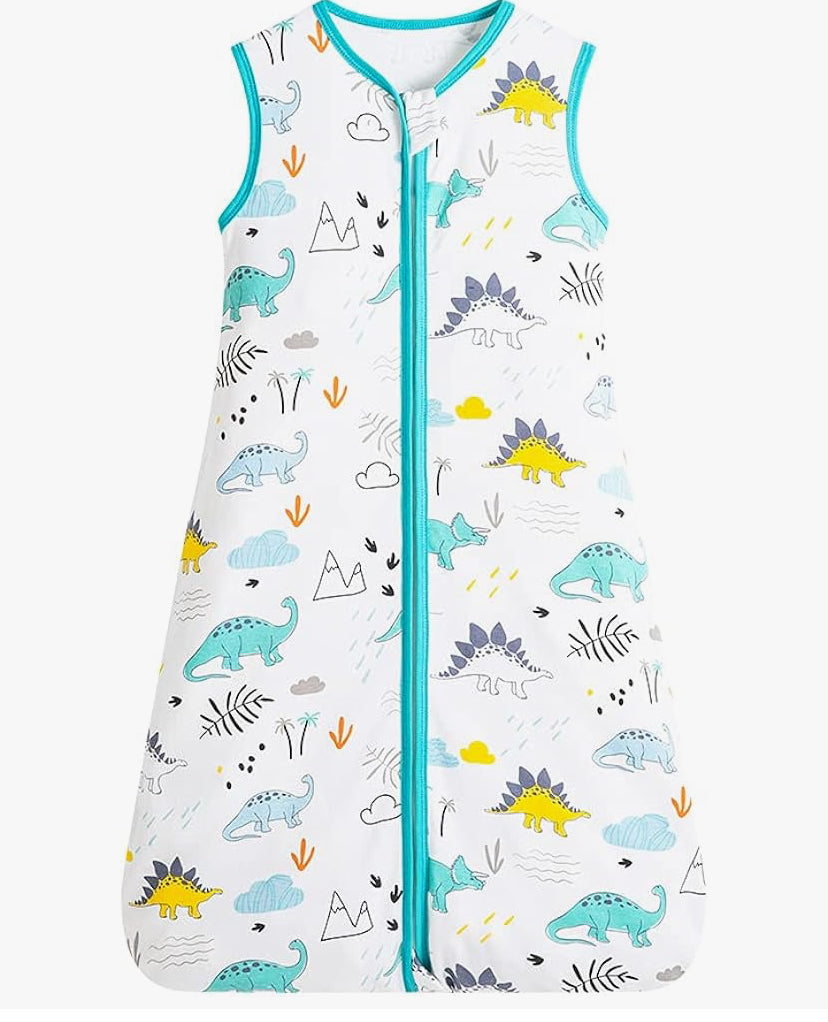 Baby Sleeping Bag, Baby Sleep Sack with Sleeveless 0.5 Tog Cotton Newborn Swaddle Wrap Blanket Cartoon Pattern Seelping Bag for Infant Toddler 0-4 Years Old