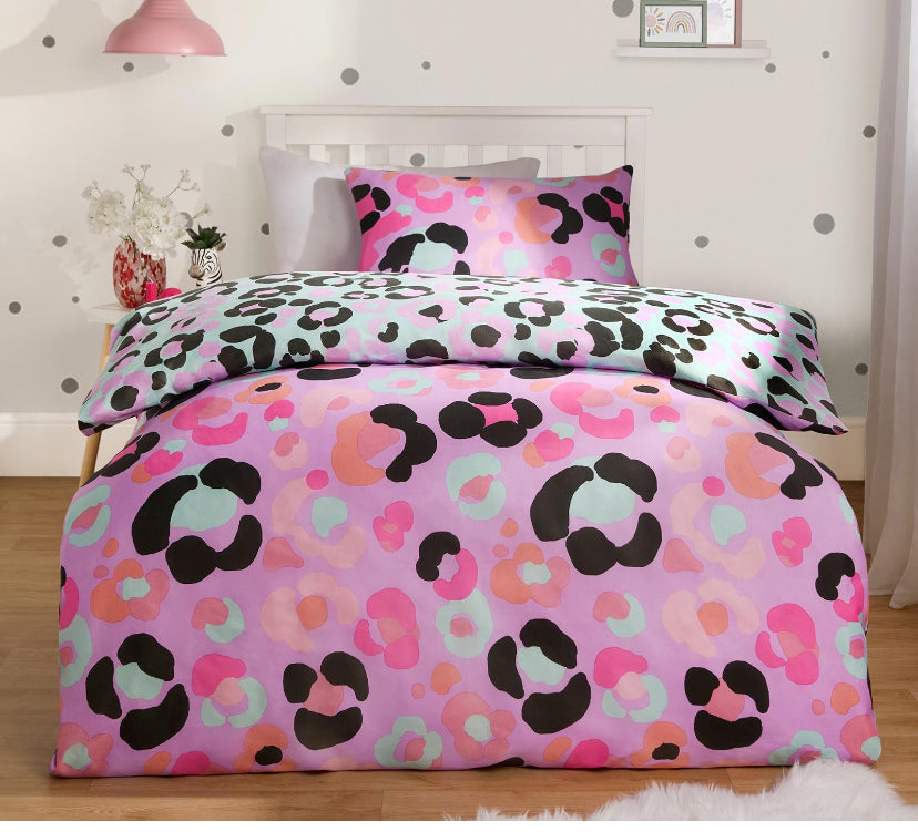 Leopard Duvet Cover Bedding Set Quilt Pillowcase Soft Reversible Single Double