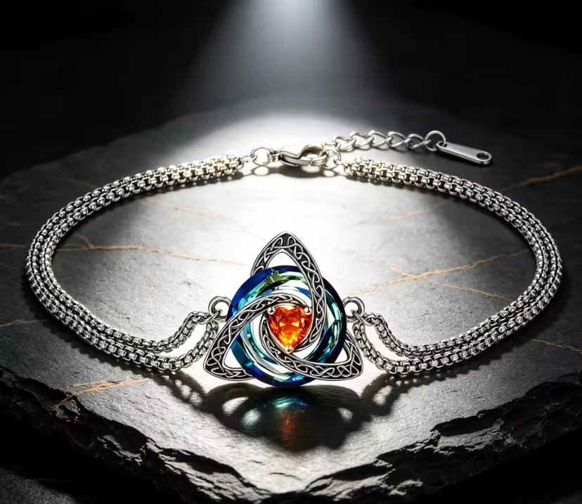 Colorful Crystal Celtic knot Bracelet