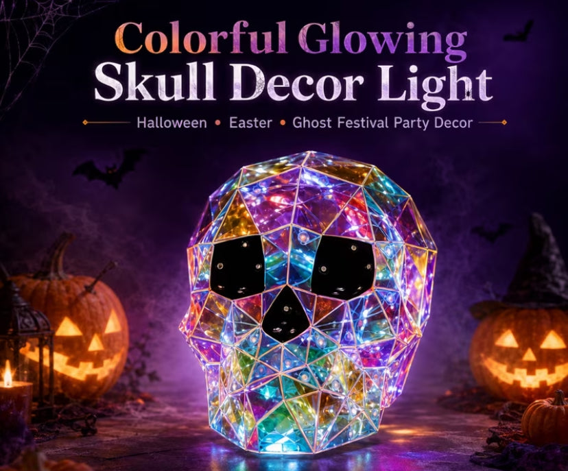 Multicolor LED Glowing Skull Indoor Statue Lamp